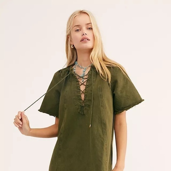 Free People When Hearts Align Denim Mini Dress - Picture 5 of 14